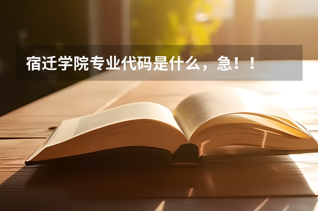 宿迁学院专业代码是什么,急!!